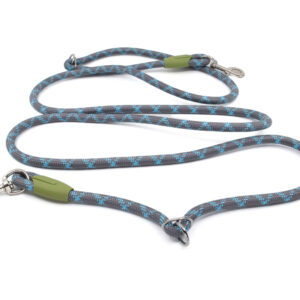 Vsepropejska Lasky přepínací vodítko pro psa | 270 cm Barva: Šedo-modrá, Délka vodítka: 270 cm