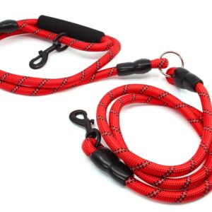 Vsepropejska Moris přepínací vodítko pro psa | 240 cm Barva: Červená, Šířka vodítka: 0,8 cm