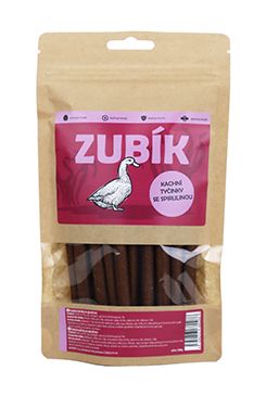 JOPOPET Pochoutka ZUBÍK Kachní tyčinky se spirulinou 200g JOPOPET Pochoutka ZUBÍK Kachní tyčinky se spirulinou 200g