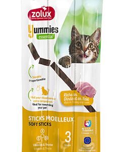 Pochoutka kočka YUMMIES krůtí a játra 3ks Zolux