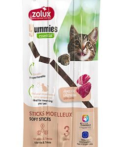 Pochoutka kočka YUMMIES jehněčí s rýží 3ks Zolux