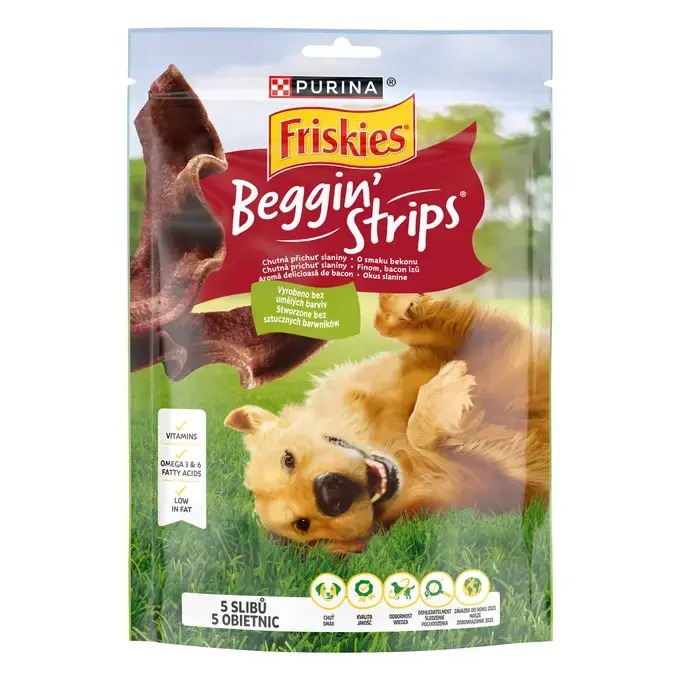 Friskies Beggin Strips pamlsky s příchutí slaniny 120g Friskies Beggin Strips pamlsky s příchutí slaniny 120g