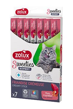 Pochoutka kočka SWEETIES tuňák a krevety 7ks Zolux Pochoutka kočka SWEETIES tuňák a krevety 7ks Zolux