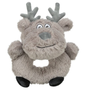 Vánoční sob-kroužek, bez zvuku, 24 cm, plyš, šedá