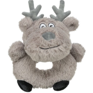 Vánoční sob-kroužek, bez zvuku, 24 cm, plyš, šedá