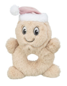 Vánoční sušenka, hračka se zvukem, 22 cm, plyš, krémová