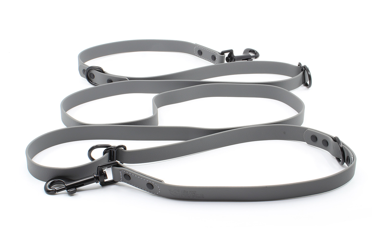 Vsepropejska Flip silikonové přepínací vodítko pro psa | 260 cm Barva: Šedá, Šířka vodítka: 2 cm Vsepropejska Flip silikonové přepínací vodítko pro psa | 260 cm Barva: Šedá, Šířka vodítka: 2 cm