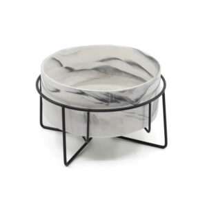 Vsepropejska Fabien mramorová keramická miska pro psa či kočku Barva: Šedá, Rozměr (cm): 12