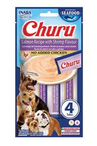 INABA FOODS Churu Dog Fish Salmon Recipe with Shrimp Flavour 4x14g