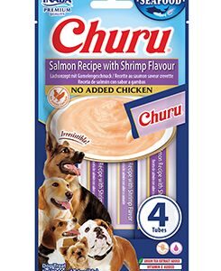 INABA FOODS Churu Dog Fish Salmon Recipe with Shrimp Flavour 4x14g