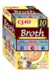 INABA FOODS Churu Cat BOX Broth Chic.Tun&Chic.Salm&Chic.Scal10x40g