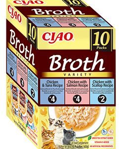 INABA FOODS Churu Cat BOX Broth Chic.Tun&Chic.Salm&Chic.Scal10x40g