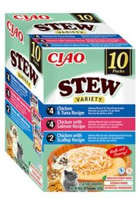 INABA FOODS Churu Cat BOX Stew Chic.Tuna&Chic.Salm&Chic.Scal10x40g