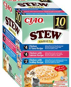 INABA FOODS Churu Cat BOX Stew Chic.Tuna&Chic.Salm&Chic.Scal10x40g