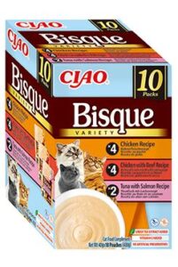 INABA FOODS Churu Cat BOX Bisque Chick.&Chick.Beef&Tun.Salm.10x40g