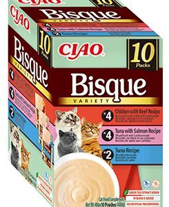 INABA FOODS Churu Cat BOX Bisque Chick.Beef&Tun.Salmon&Tuna 10x40g