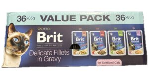 Brit Premium By Nature Delicate Fillets in Gravy Sterilized - mix 36 x 85 g