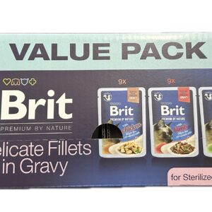 Brit Premium By Nature Delicate Fillets in Gravy Sterilized – mix 36 x 85 g