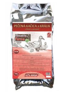 Hypoalergenní Granule Slovakia Farma - Pečená kačica a králik s žitom a prosom 27/16 - 15 kg
