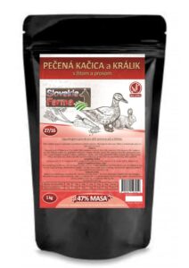 Hypoalergenní Granule Slovakia Farma - Pečená kačica a králik s žitom a prosom 27/16 - 1 kg