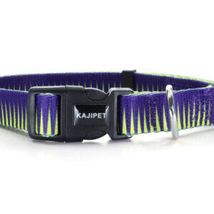 Vsepropejska Alsa fialovo – žlutý obojek pro psa Typ: Obojek, Velikost: Obvod krku 46 – 75 cm