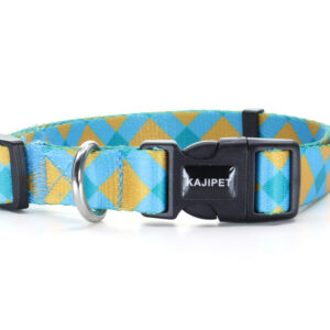 Vsepropejska Bim modro-žlutý obojek pro psa Typ: Obojek, Velikost: Obvod krku 36 – 56 cm