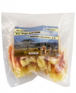 Pochoutka Králičí ucho plněné kuřecím masem 230g