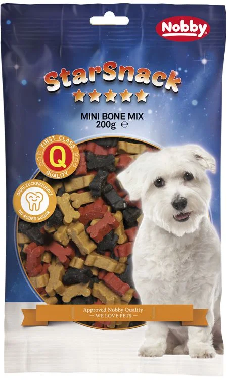 Nobby StarSnack Mini Bones Mix pamlsek kostičky 200g Nobby StarSnack Mini Bones Mix pamlsek kostičky 200g