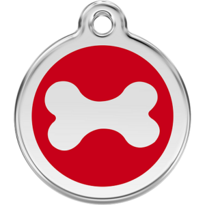 Známka Red Dingo Kost červená velikost známky M - 30 mm