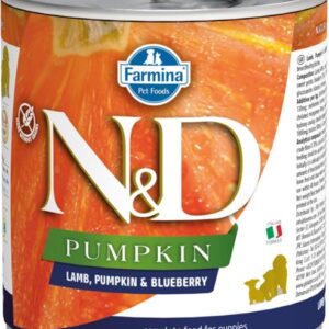 N&D PUMPKIN Dog konz. Lamb, Pumpkin & Blueberry Puppy 285 g