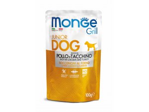 MONGE GRILL Dog PUPPY/JUNIOR Kapsička kuře/krůta 100g/24bal
