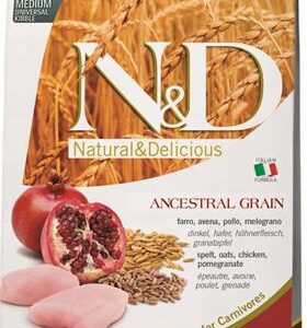 N&D ANCESTRAL GRAIN Dog LG Chicken, Spelt, Oats & Pomegranate Adult Medium & Maxi 12 kg