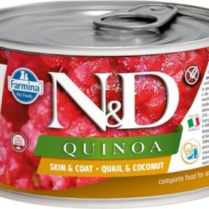 N&D QUINOA Dog konz. Quail & Coconut Mini 140 g