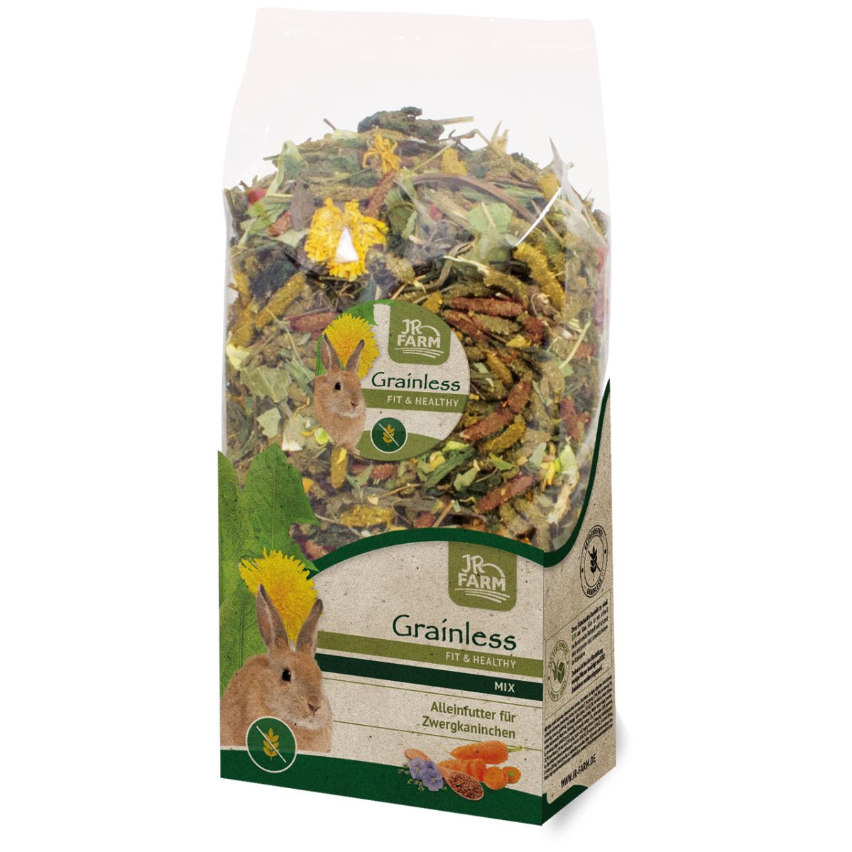 JR Farm Zakrslý králík Grainless Health Mix 600 g JR Farm Zakrslý králík Grainless Health Mix 600 g