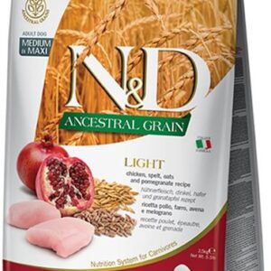 N&D ANCESTRAL GRAIN Dog LG Light-Chicken, Spelt, Oats & Pomegranate Adult Medium & Maxi 2,5 kg