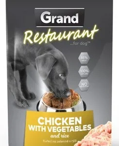 GRAND kaps. deluxe pes Restaur. 100% kuřecí, zel. 300g