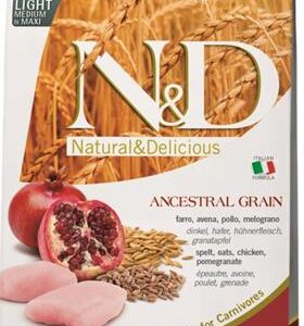 N&D ANCESTRAL GRAIN Dog LG Light-Chicken, Spelt, Oats & Pomegranate Adult Medium & Maxi 12 kg