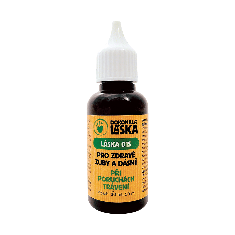 Dokonalá Láska LÁSKA 01S Pro zdravé zuby a dásně při poruchách trávení 30 ml Dokonalá Láska LÁSKA 01S Pro zdravé zuby a dásně při poruchách trávení 30 ml