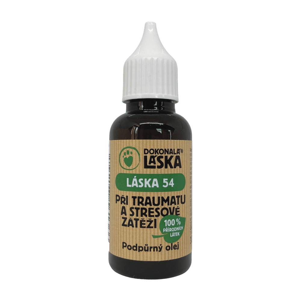 Dokonalá Láska LÁSKA 54 Při traumatu a stresové zátěži podpůrný olej 30 ml Dokonalá Láska LÁSKA 54 Při traumatu a stresové zátěži podpůrný olej 30 ml