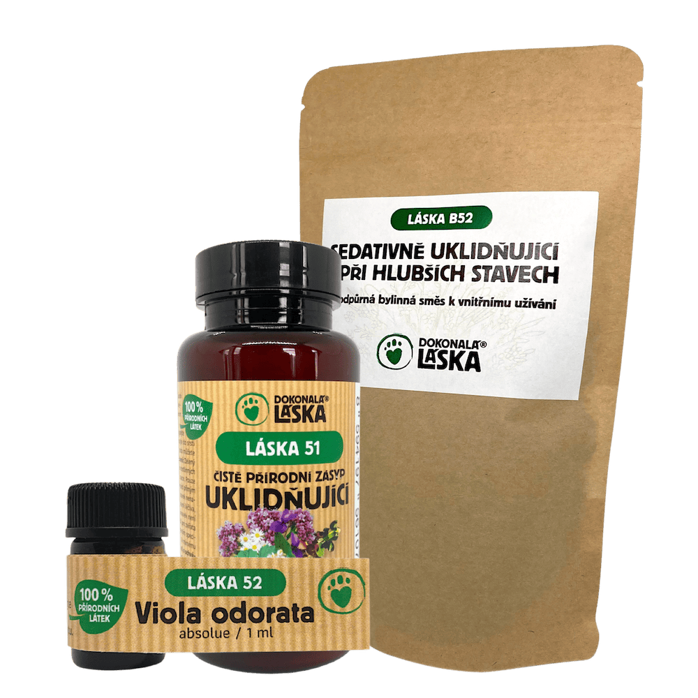 Dokonalá Láska Posílená terapie pro uklidnění, úlevu a komfortizaci / Psychika / Zvýhodněný set Láska 51 + Láska 52 + Láska B52 100 g Dokonalá Láska Posílená terapie pro uklidnění, úlevu a komfortizaci / Psychika / Zvýhodněný set Láska 51 + Láska 52 + Láska B52 100 g