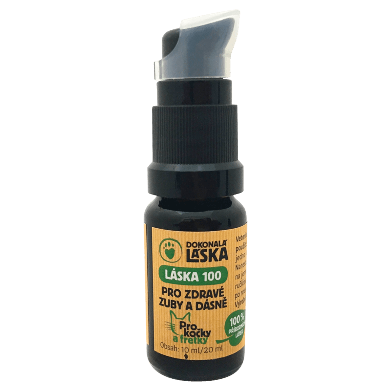 Dokonalá Láska LÁSKA 100 Pro zdravé zuby a dásně pro kočky a fretky 10 ml Dokonalá Láska LÁSKA 100 Pro zdravé zuby a dásně pro kočky a fretky 10 ml