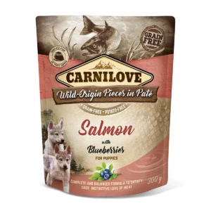 Carnilove Dog Pouch Paté Salmon with Blueberries for Puppies 300g