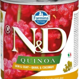 N&D QUINOA Dog konz. Quail & Coconut 285 g