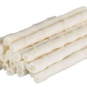 Tenesco Tyčinka buvolí kroucená BÍLÁ 7-8mm 100ks
