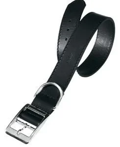 Obojek kožený NATURAL C 43cm x 20mm, černý FP 1ks