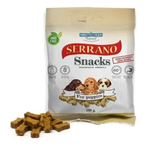 Mediterranean Serrano Snack Meditky pro štěňata 85g  – tréninkové kostičky