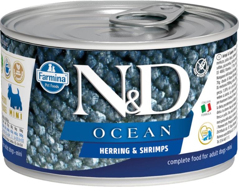 N&D OCEAN Dog konz. Herring & Shrimp Mini 140 g N&D OCEAN Dog konz. Herring & Shrimp Mini 140 g