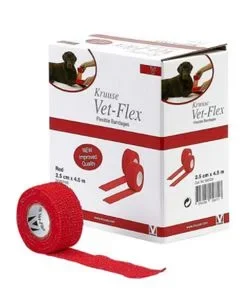 KRUUSE Obinadlo elast. Vet-Flex 2,5cm x 4,5m červené Kruu 1ks