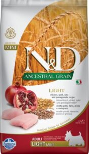 N&D ANCESTRAL GRAIN Dog LG Light-Chicken, Spelt, Oats & Pomegranate Adult Mini 2,5 kg