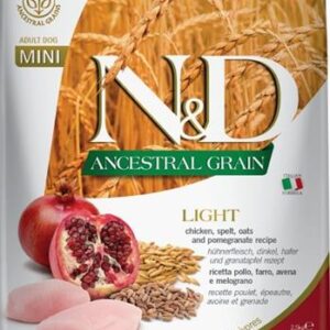 N&D ANCESTRAL GRAIN Dog LG Light-Chicken, Spelt, Oats & Pomegranate Adult Mini 2,5 kg